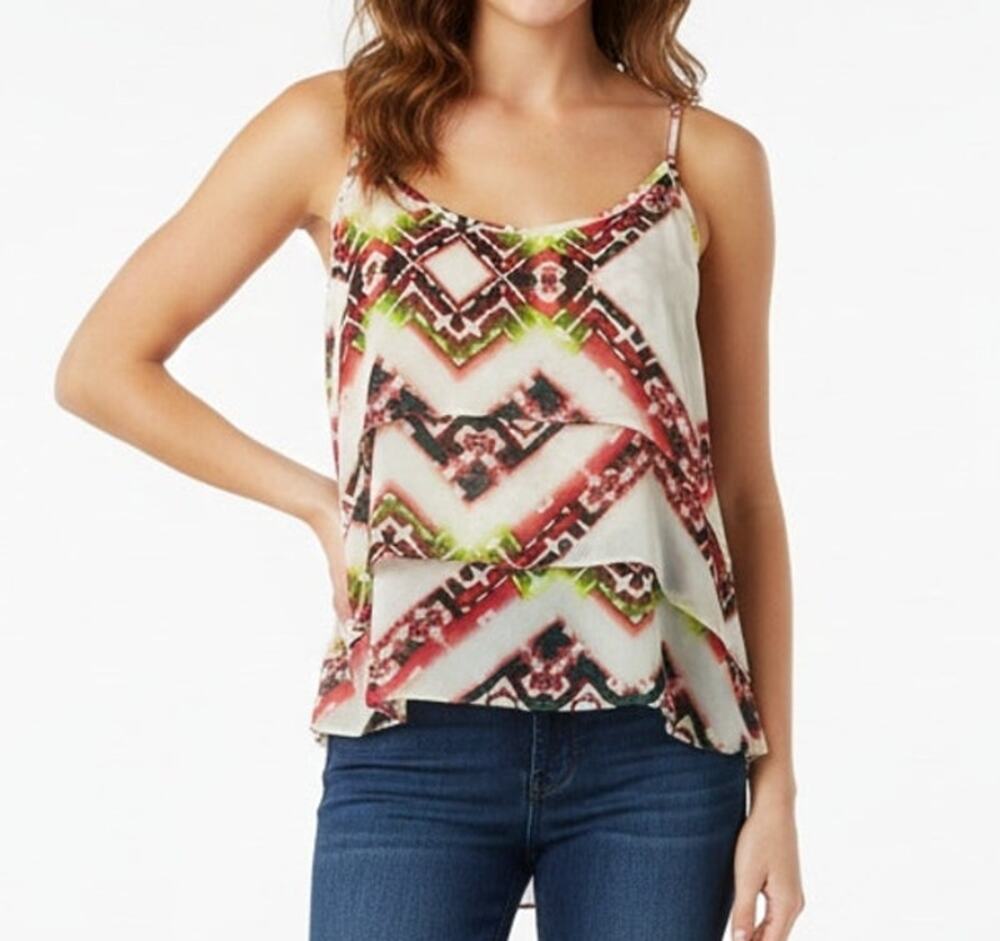 Studio Y Womens Medium Top Polyester Short Spaghetti Strap Cream